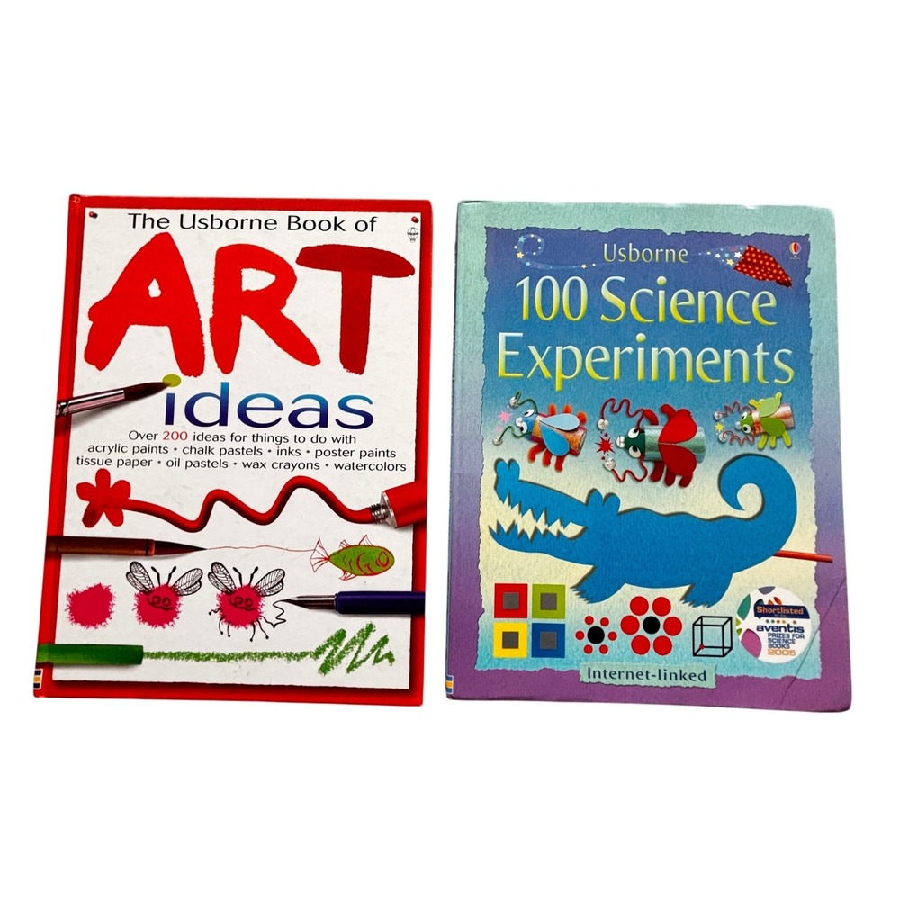 Usborne Book of Art Ideas and 100 Science Experiments Kids Activity Book Set